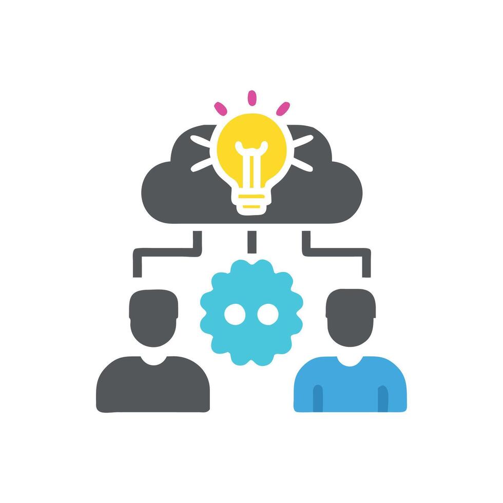 Stylish Brainstorm Icon Graphic vector
