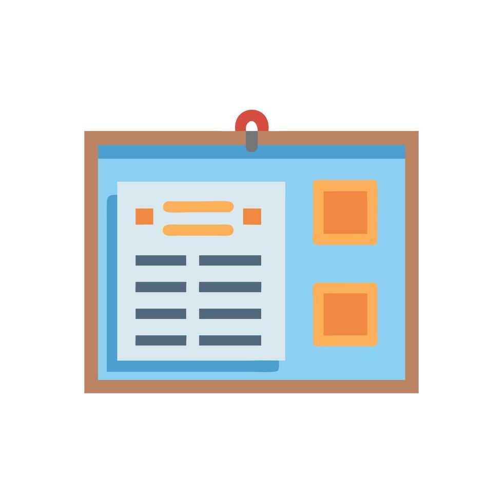Modern Bulletin Board Icon for Notice Boards vector