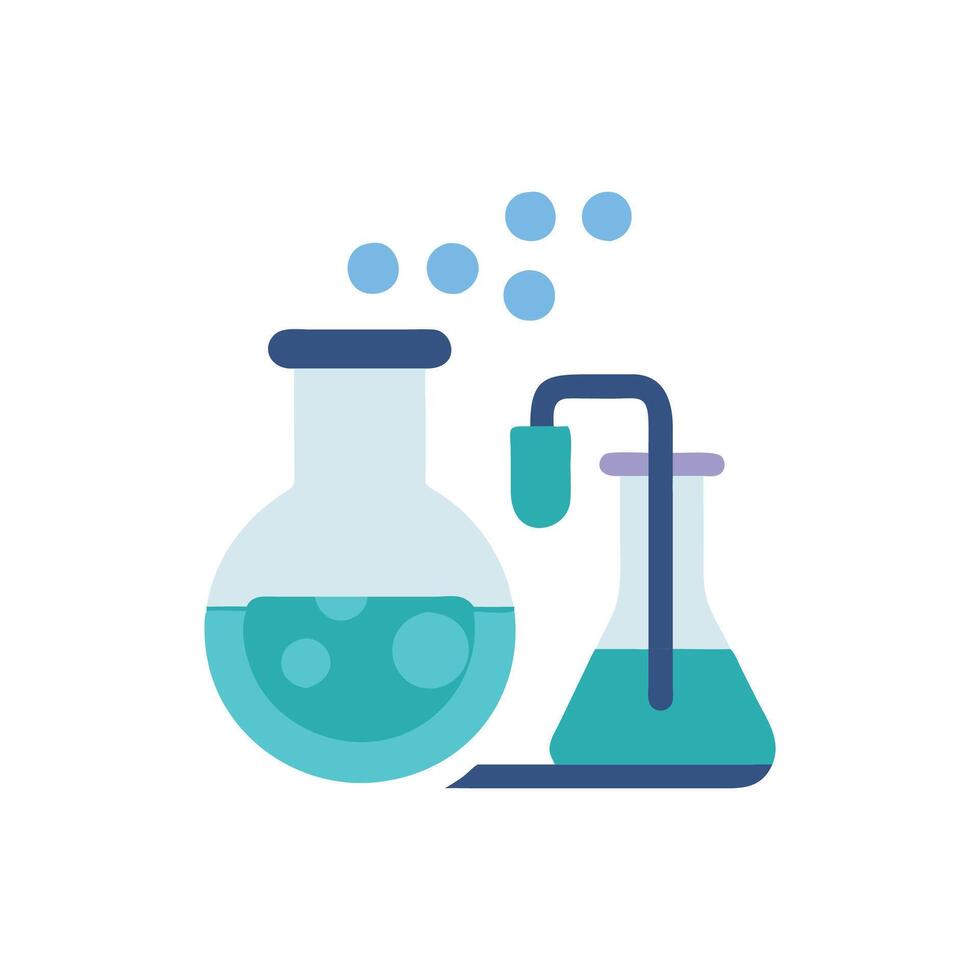 Modern Chemistry Lab Icon for Academic Use vector