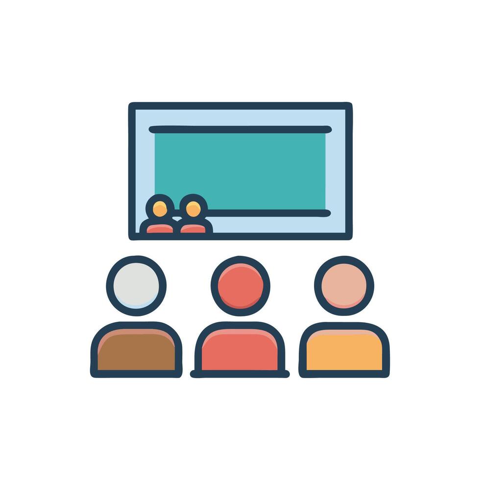 Stylish Classroom Icon for Creative Learning vector