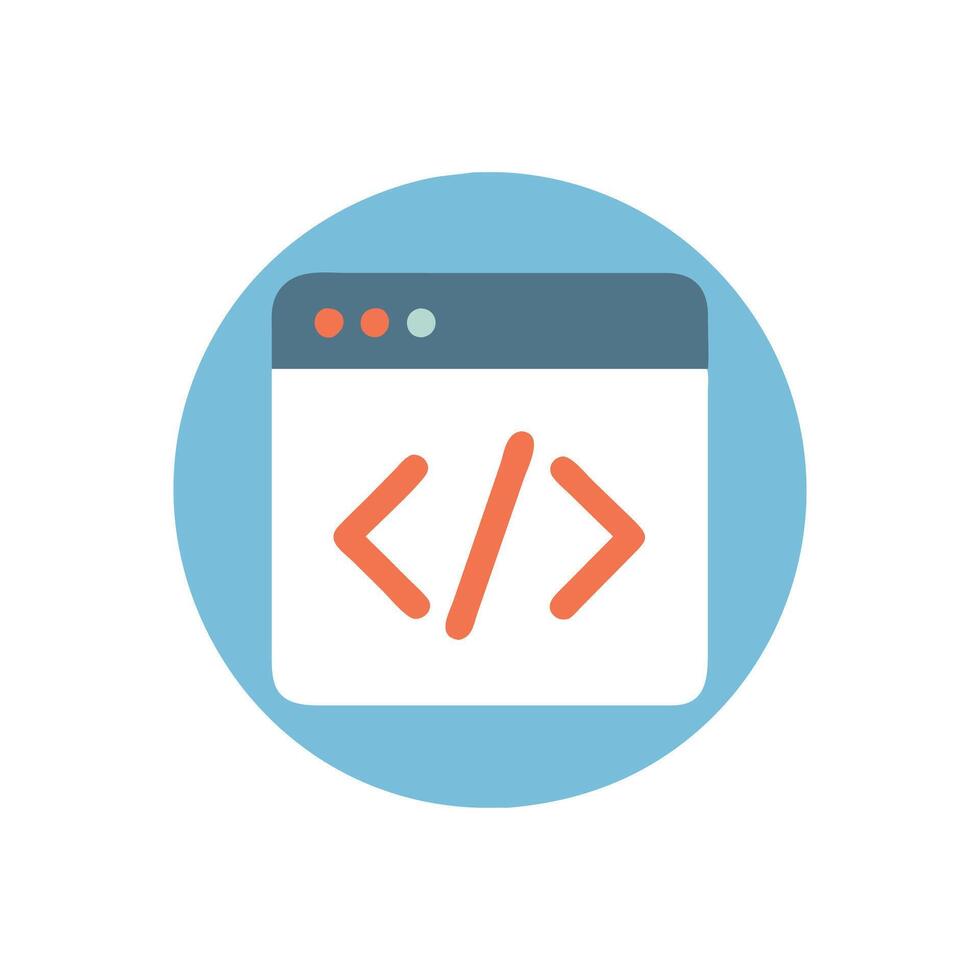 Coding Icon for Programming Education vector