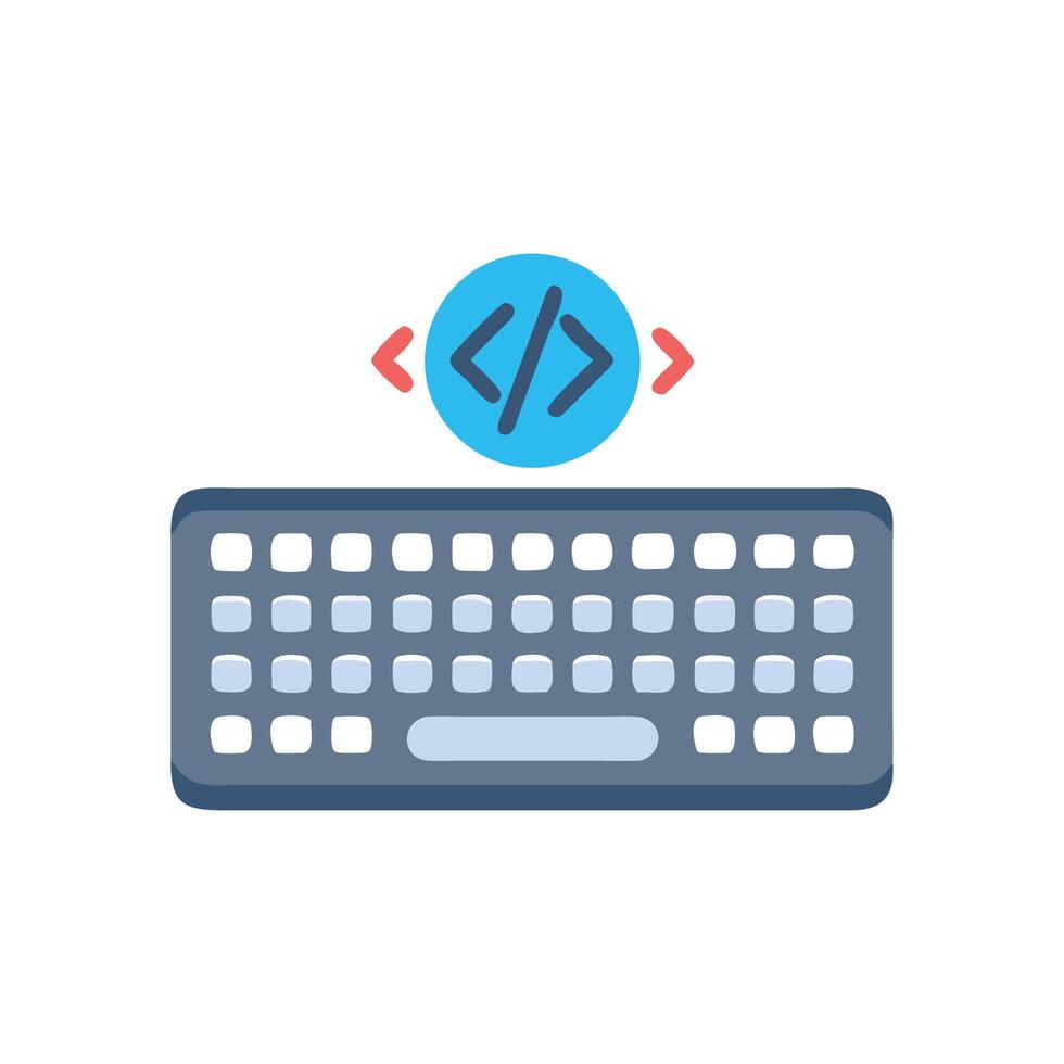 Coding Keyboard Icon for Programmers vector