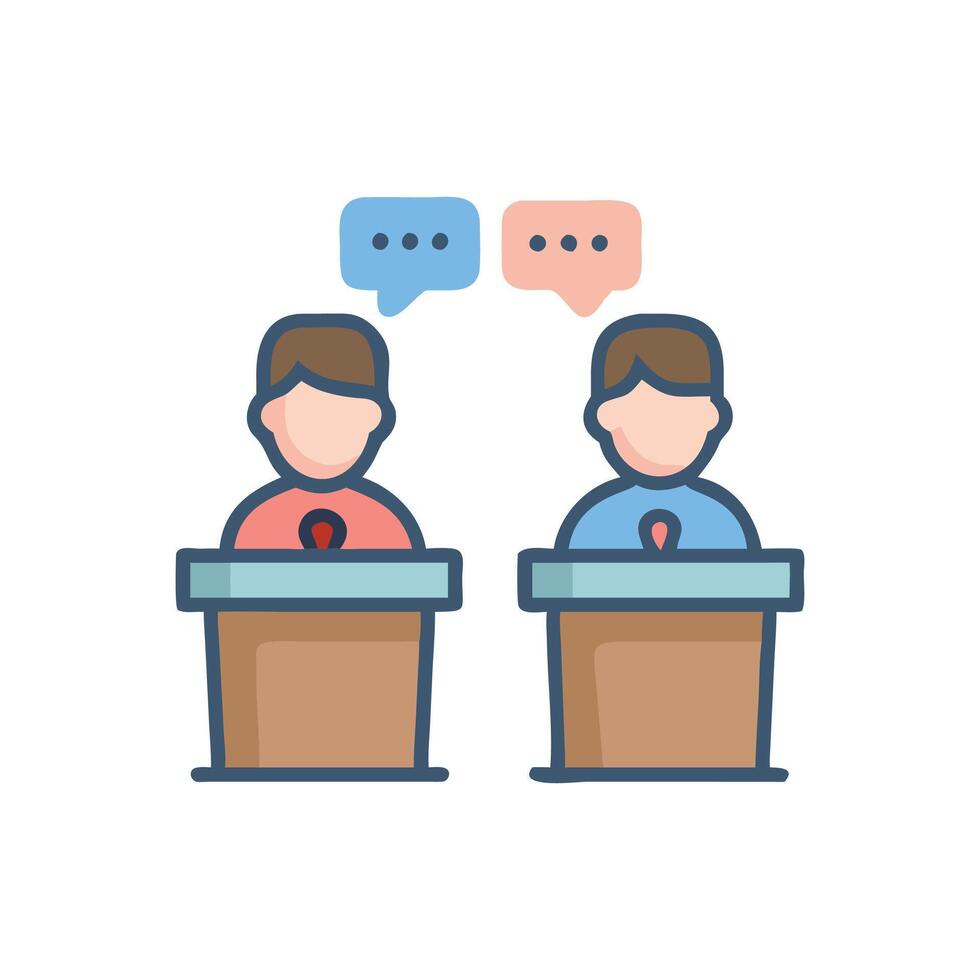 Modern Debate Icon for Critical Thinking vector