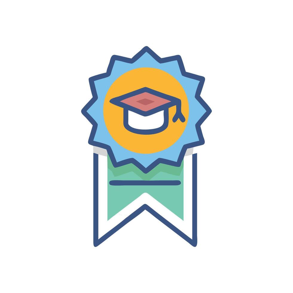 Creative Educational Badge Icon for Achievement vector