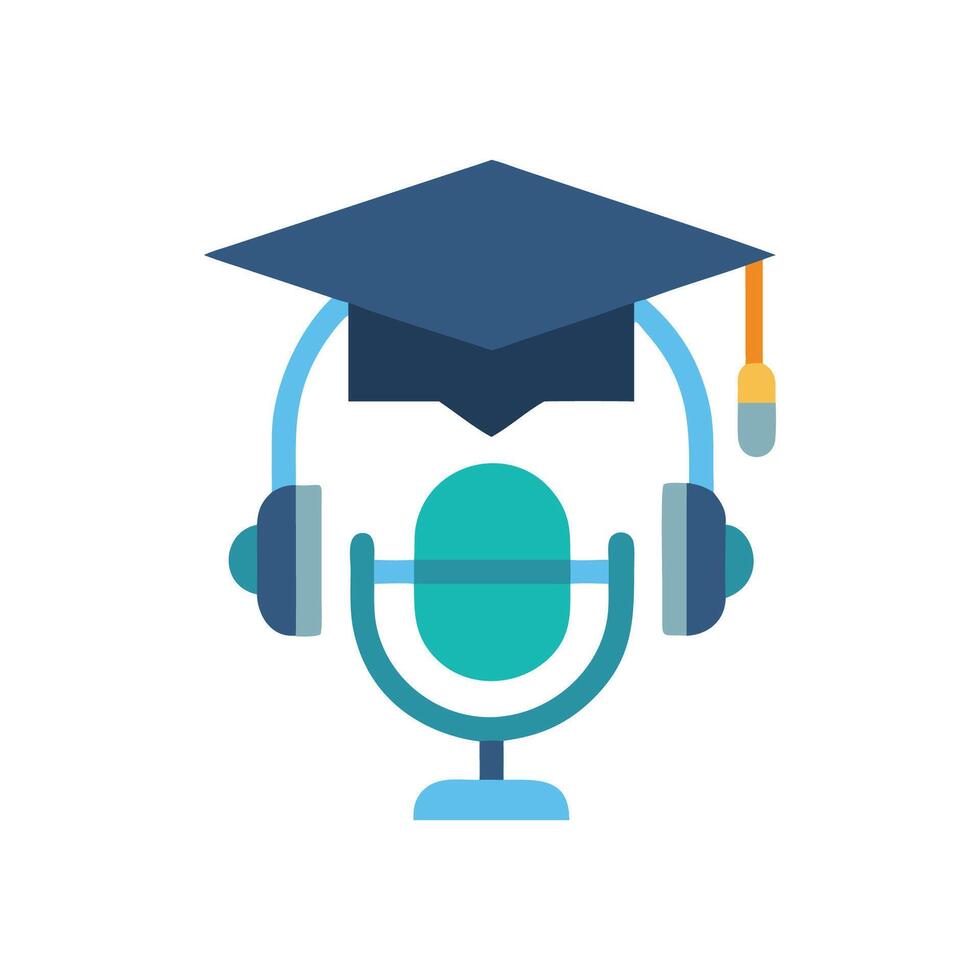 Educational Podcast Icon for Learning Content vector