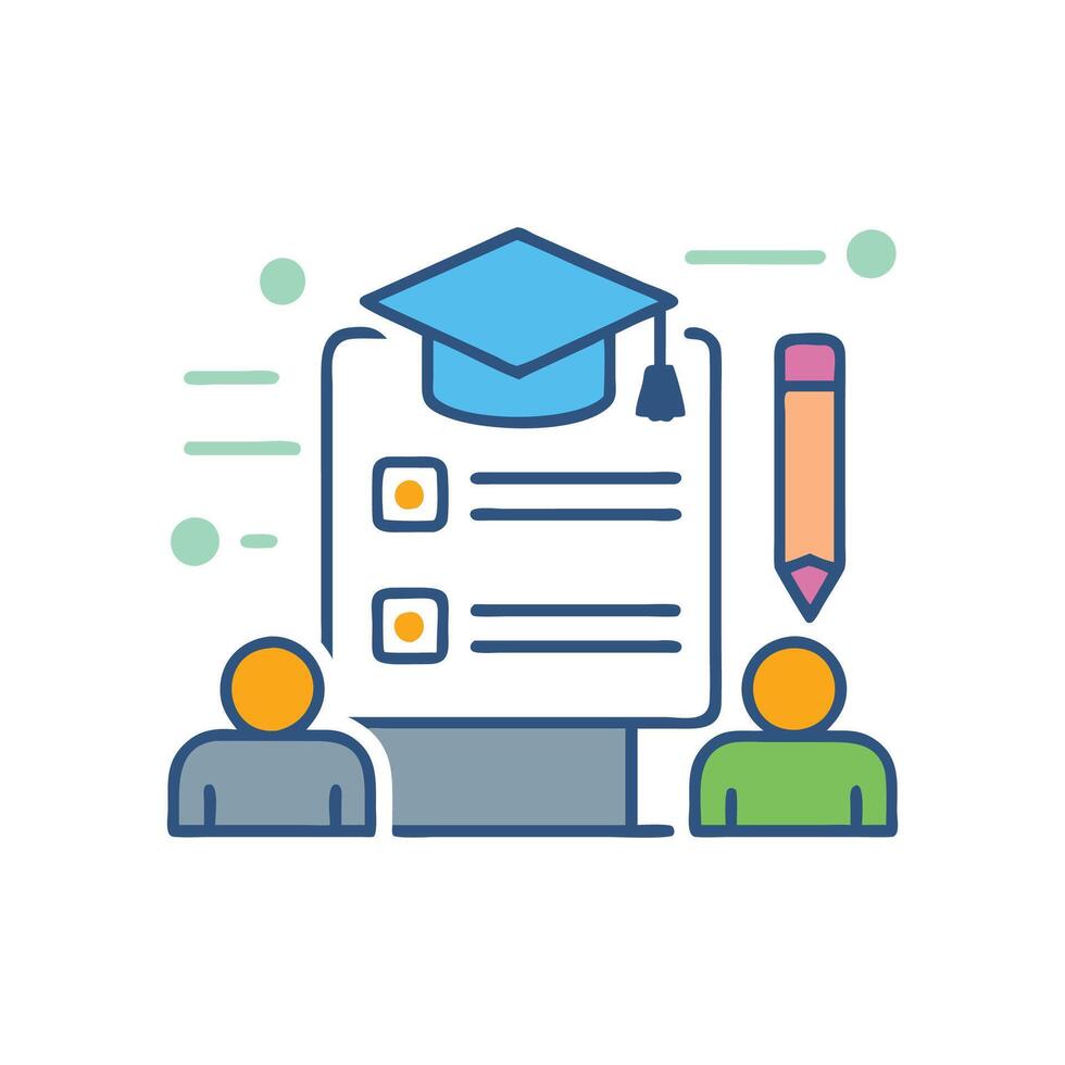 Modern Educational Survey Icon for Data Collection vector