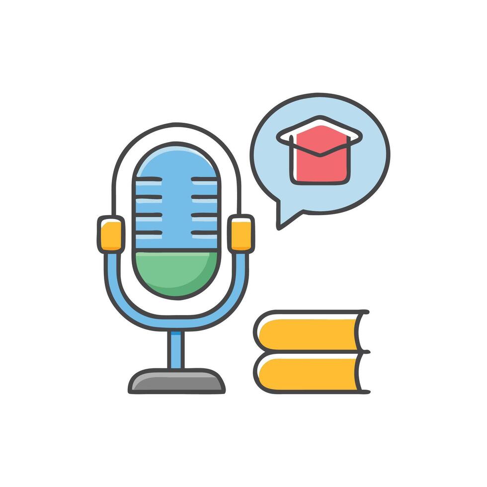 Modern Educational Podcast Icon for Learning vector