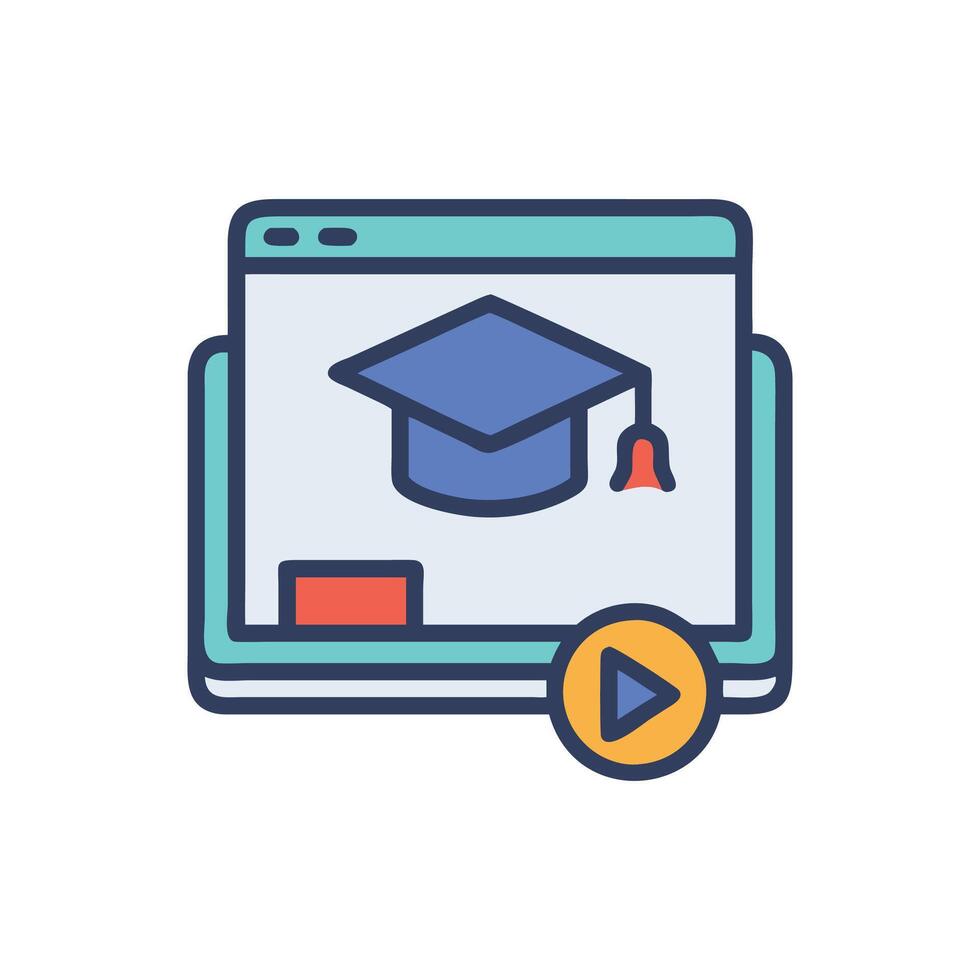 Educational Icon for Learning Materials vector