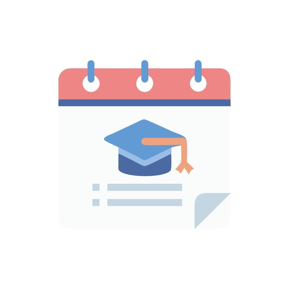 Modern Education Calendar Icon for Academic Year vector