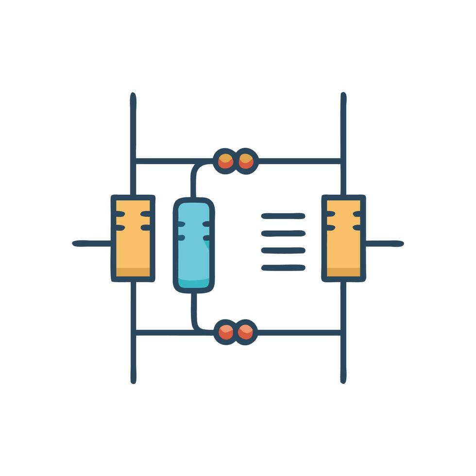 Electrical Circuit Icon for Engineering Projects vector