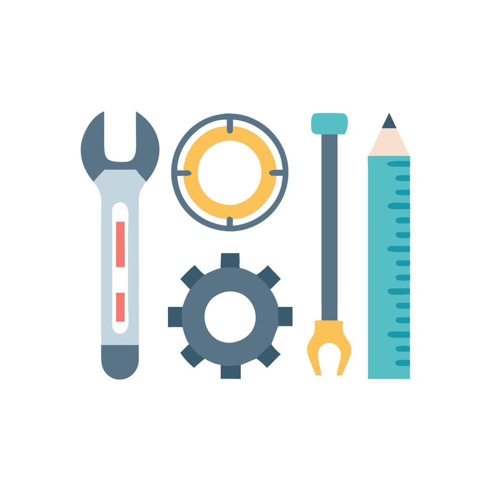 Modern Engineering Tools Icon for Learning vector