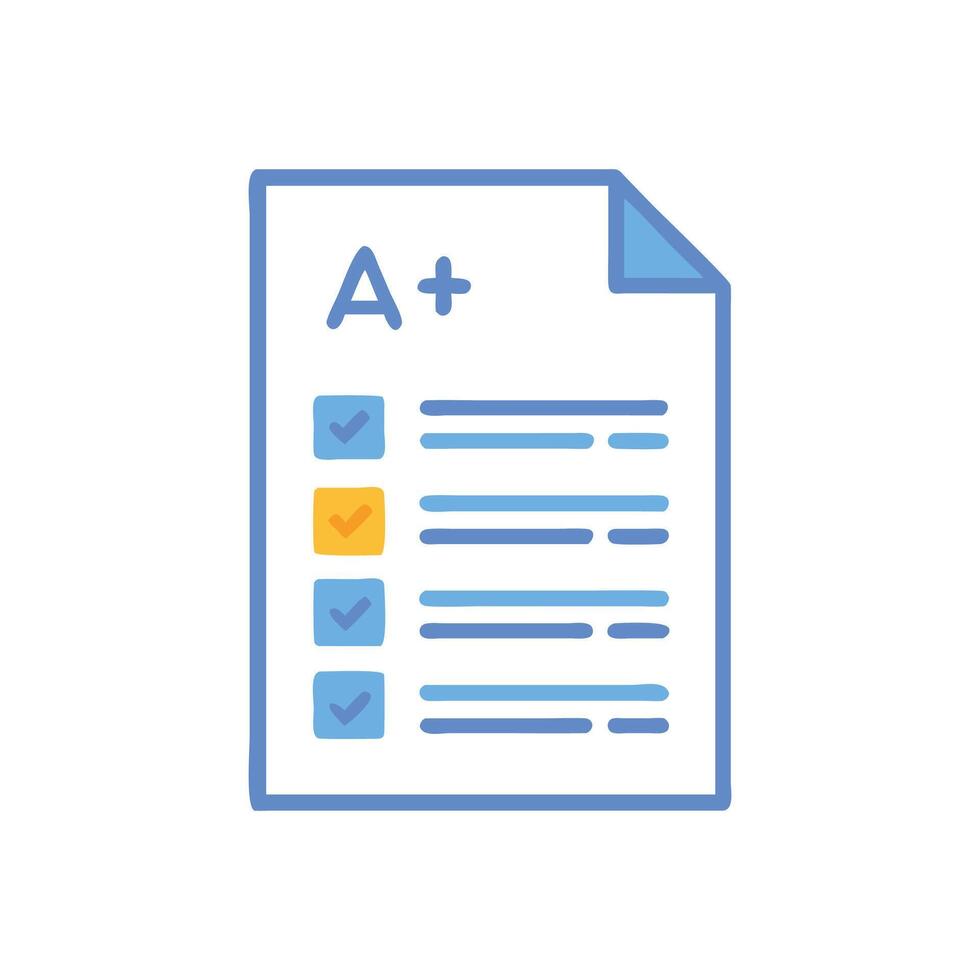 Modern Exam Paper Icon for Student Assessments vector