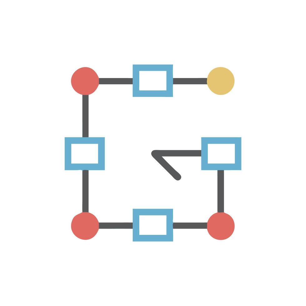 Interactive Flowchart Icon for Learning vector