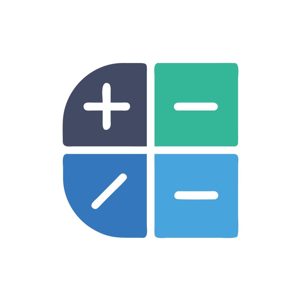 Modern Fractions Icon for Academic Use vector