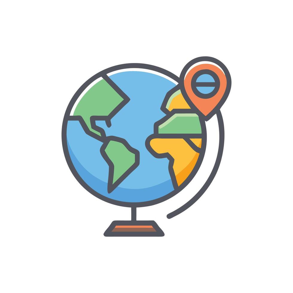 Stylish Geography Icon for Learning vector