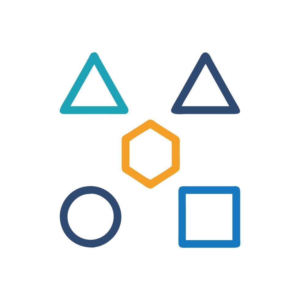Creative Geometry Shapes Icon for Education vector