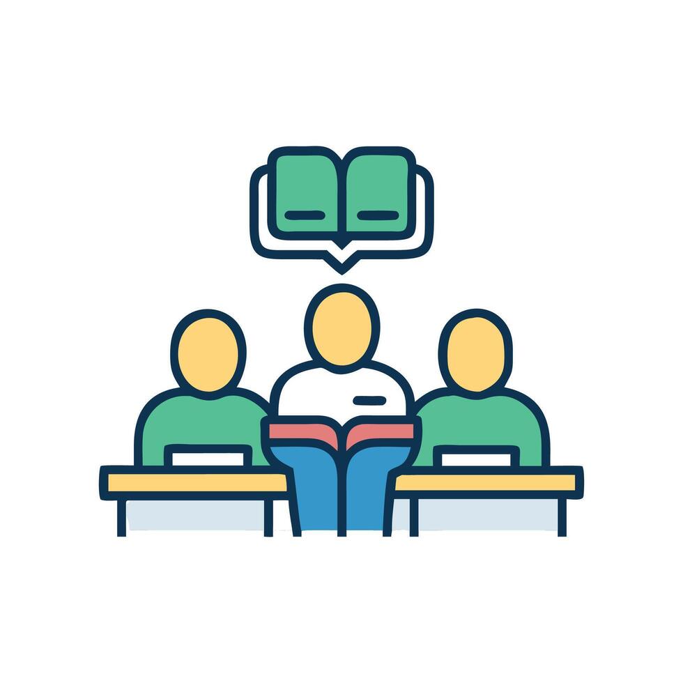 Group Study Icon for Collaborative Learning vector