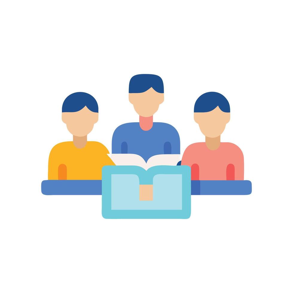 Modern Group Study Icon for Academic Use vector