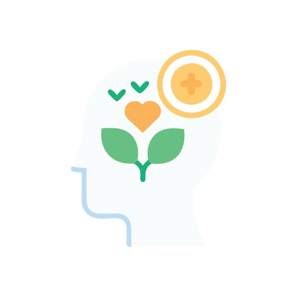 Interactive Healthy Mind Icon for SelfCare vector