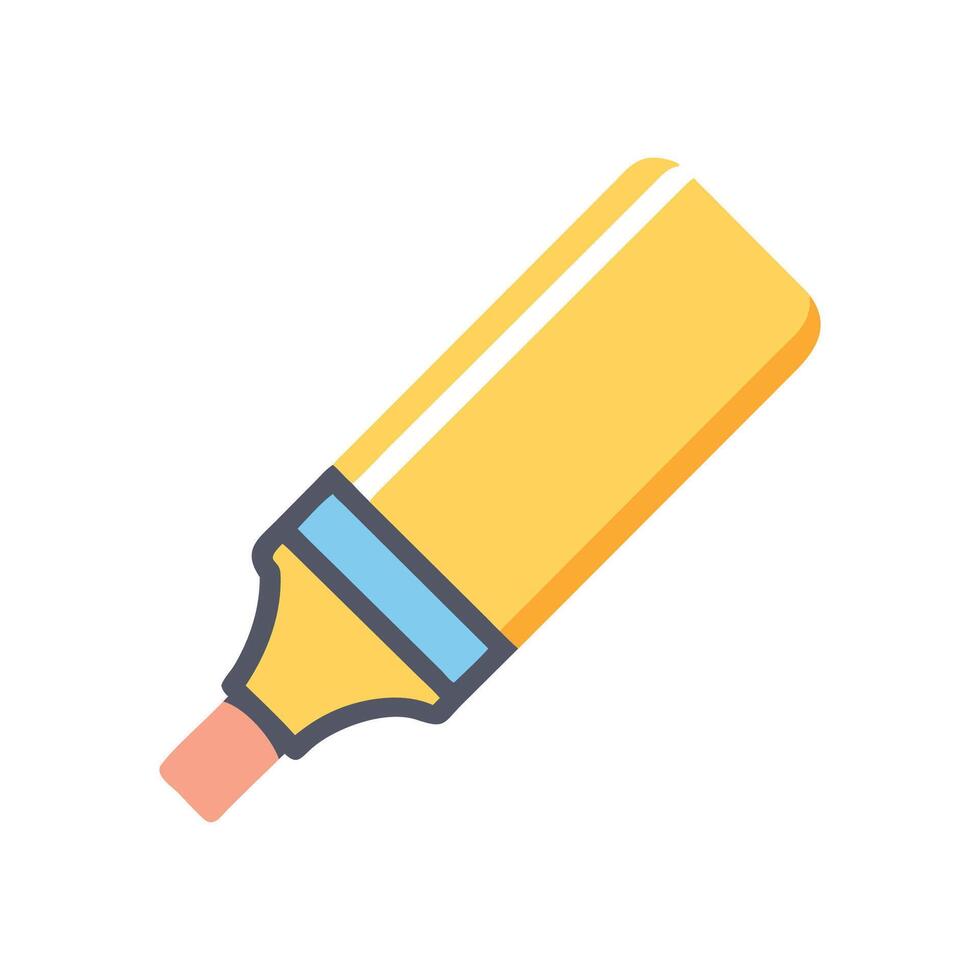 Stylish Highlighter Icon for Study Materials vector