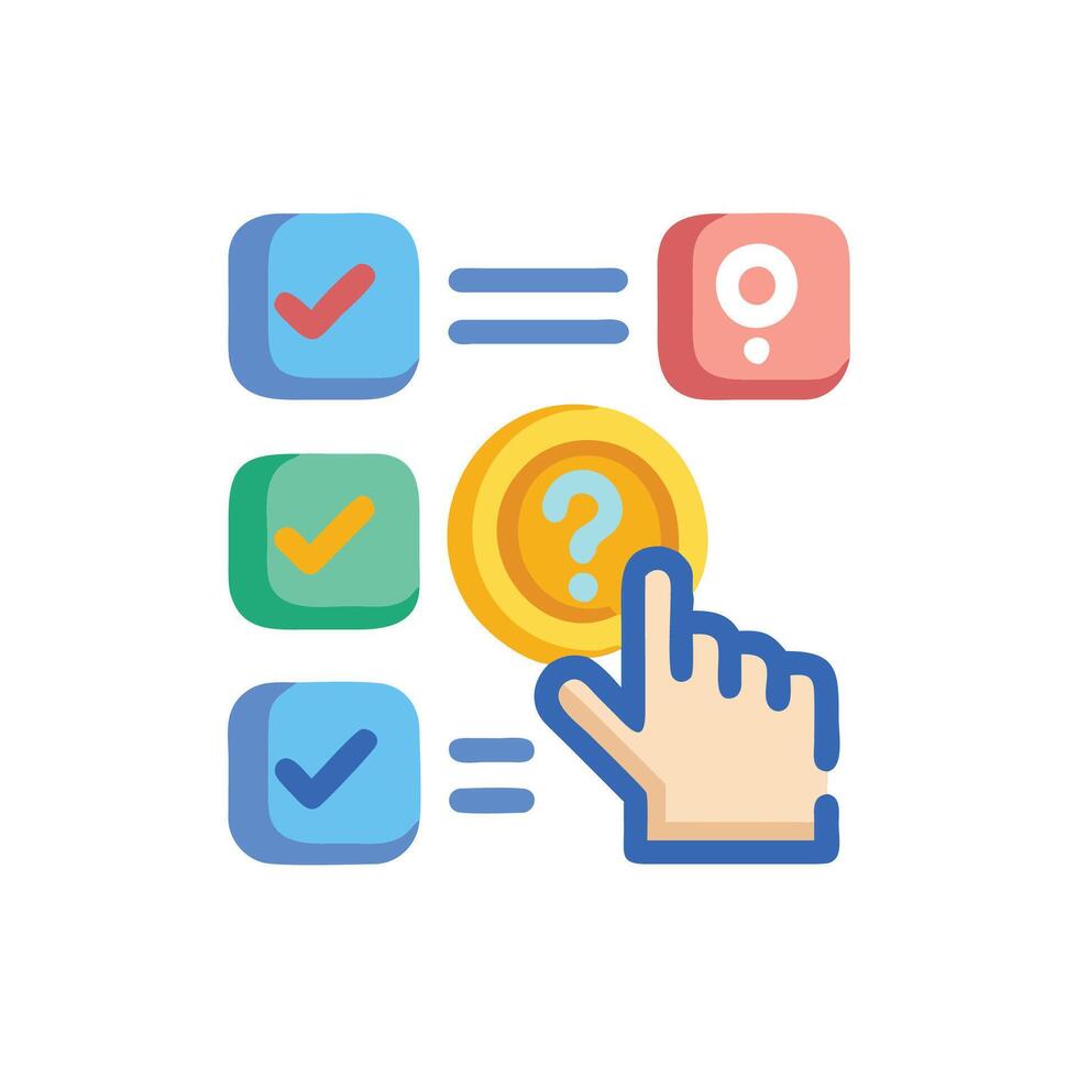 Interactive Quiz Icon for Learning Assessment vector