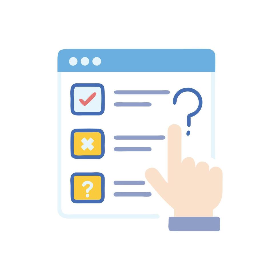 Creative Interactive Quiz Icon for Assessment vector