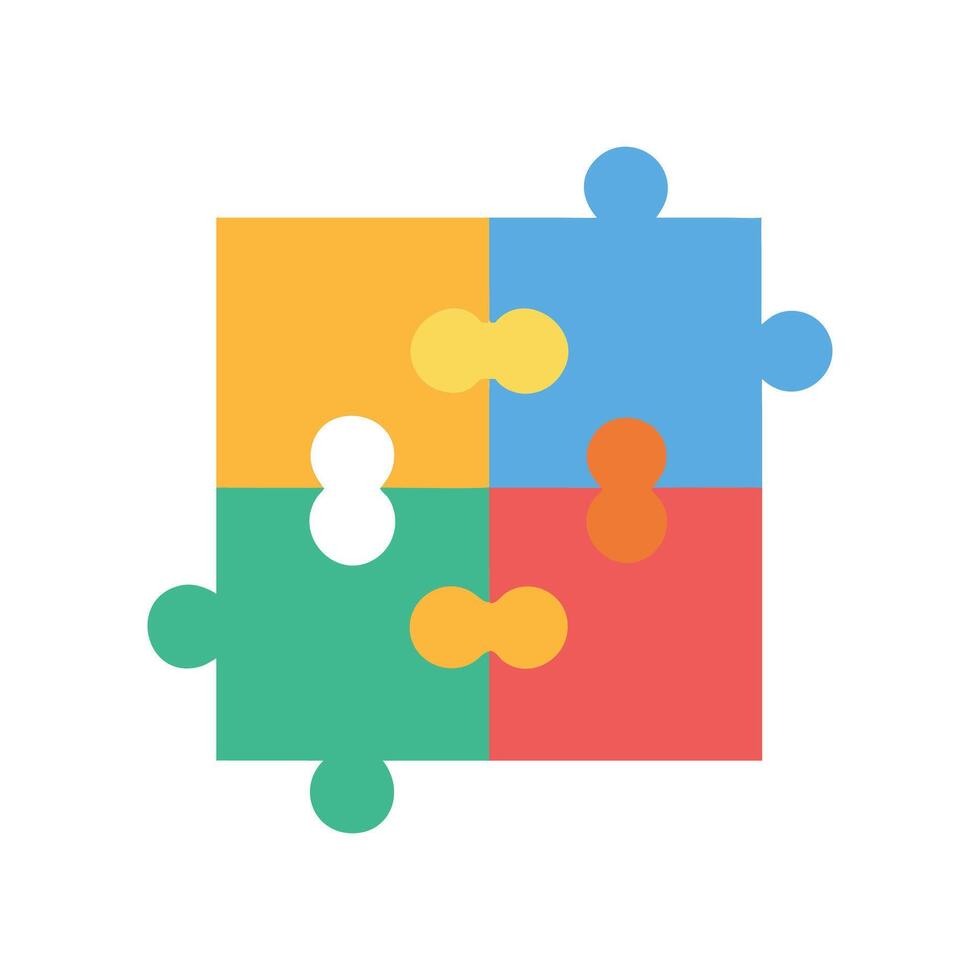 Interactive Jigsaw Puzzle Icon for Learning vector