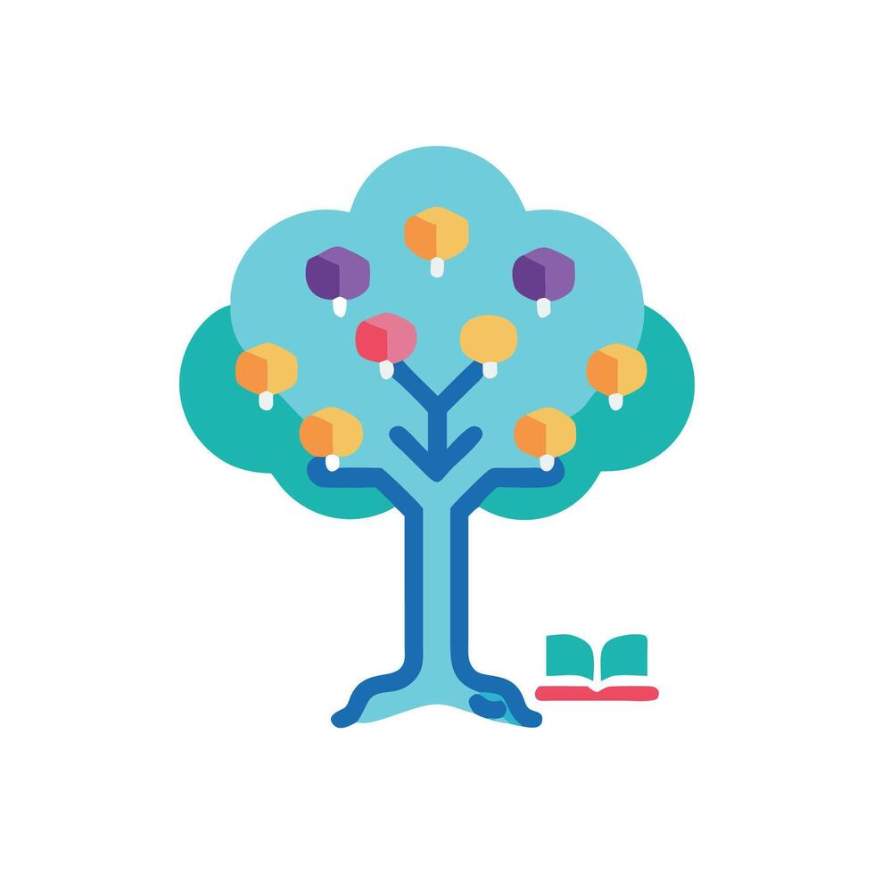 Knowledge Tree Icon for Learning Growth vector
