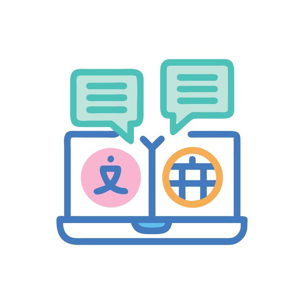 Modern Language Learning Icon for Students vector