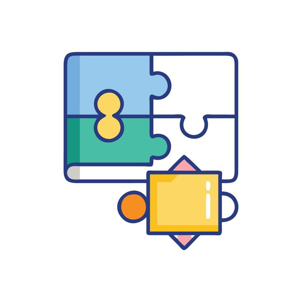 Learning Puzzle Icon for Educational Games vector