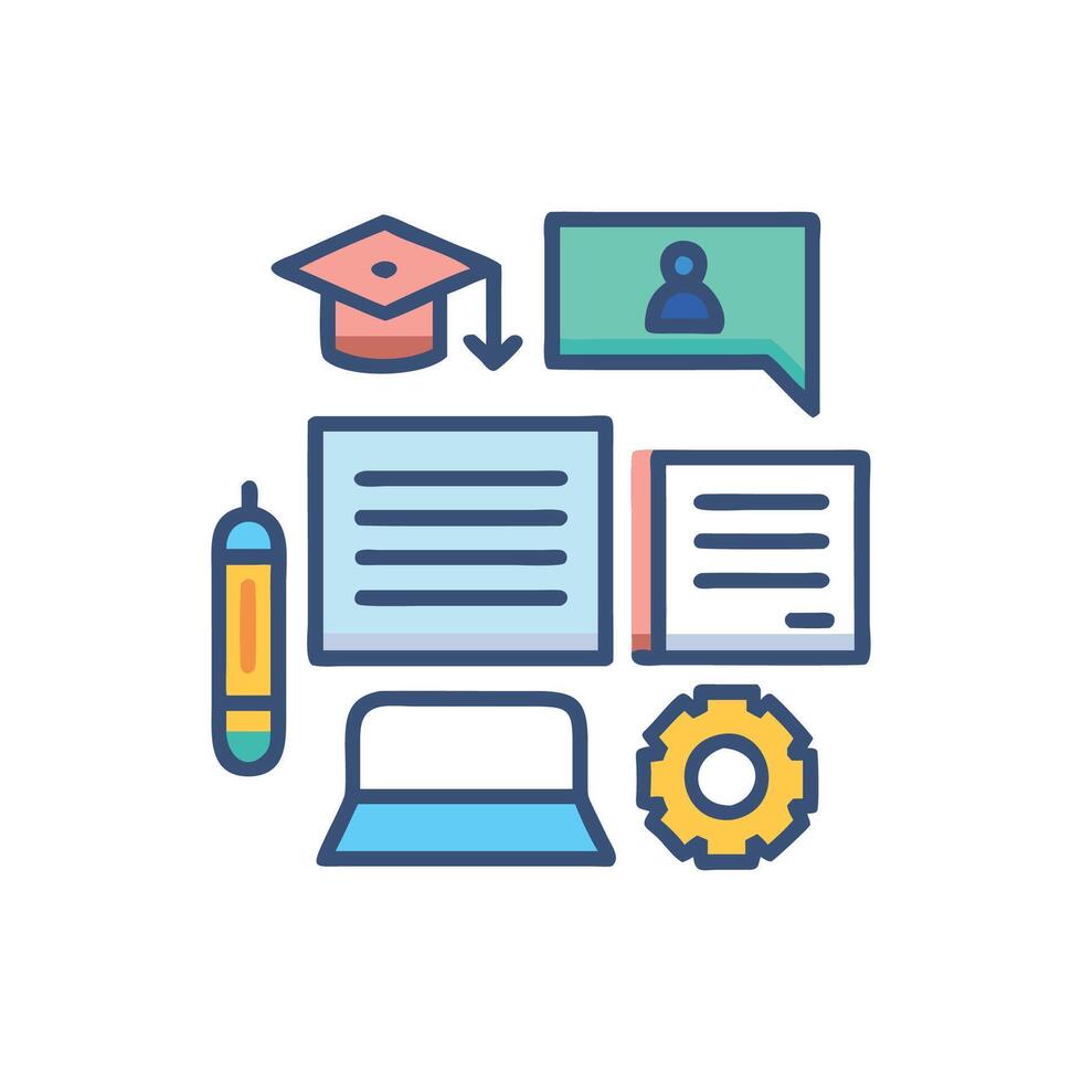 Modern Learning Tools Icon for Academic Use vector