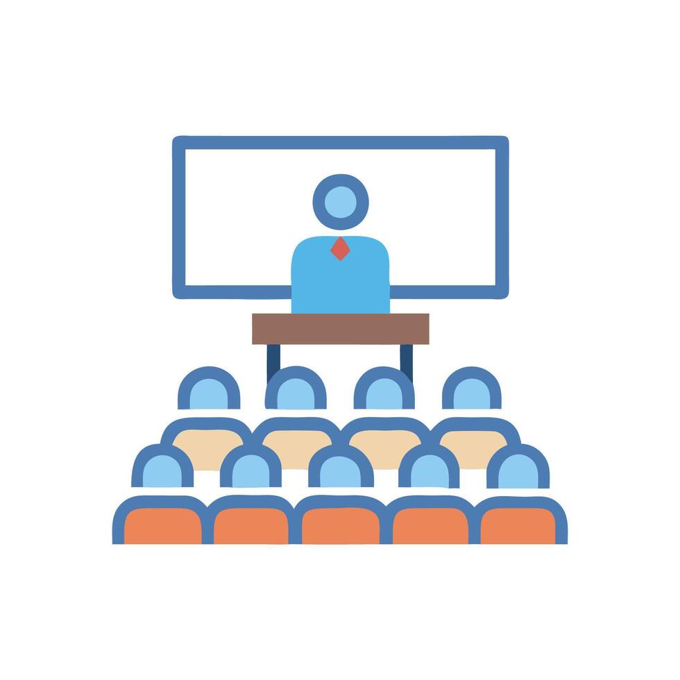 Stylish Lecture Hall Icon Graphic vector