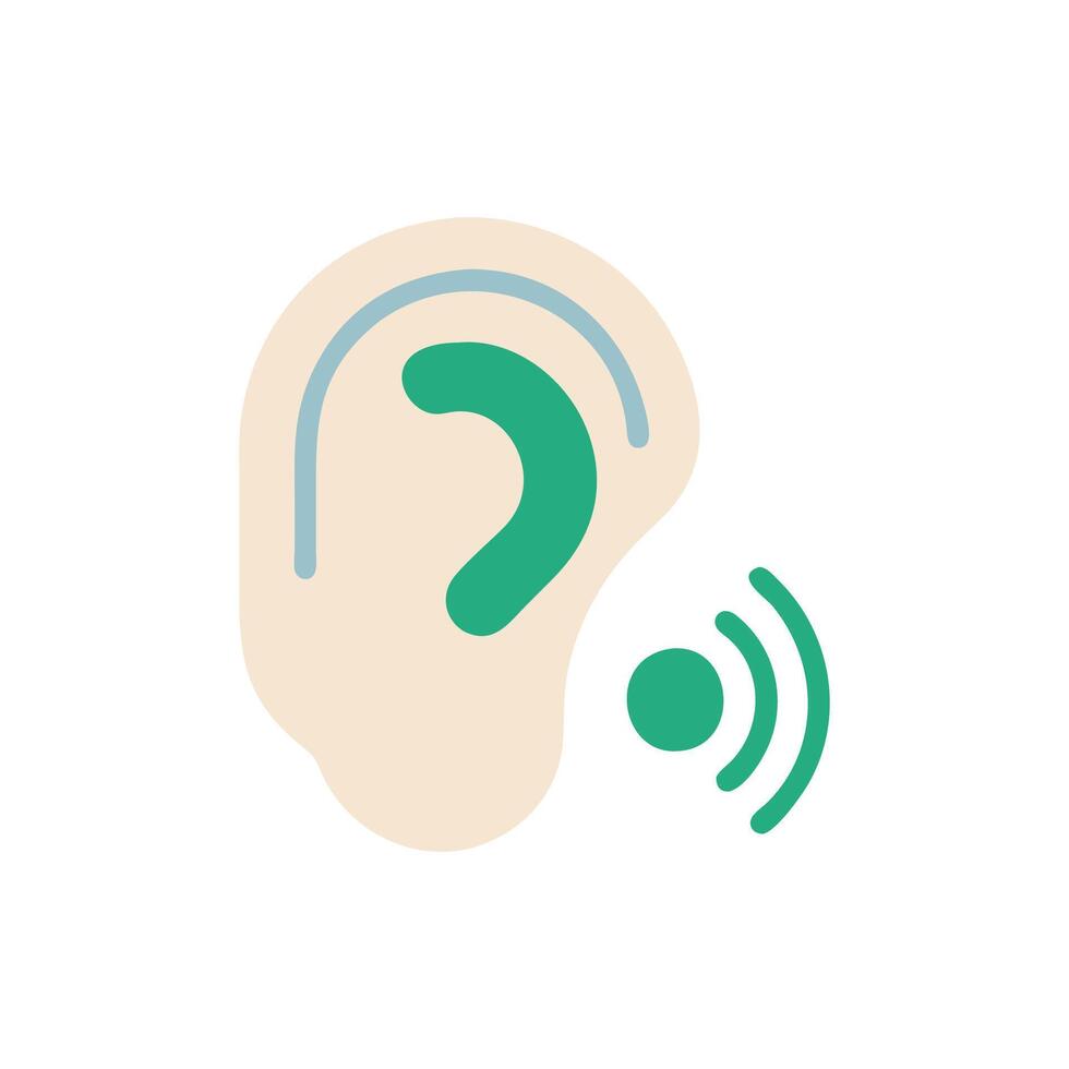 Interactive Listening Icon for Learning vector
