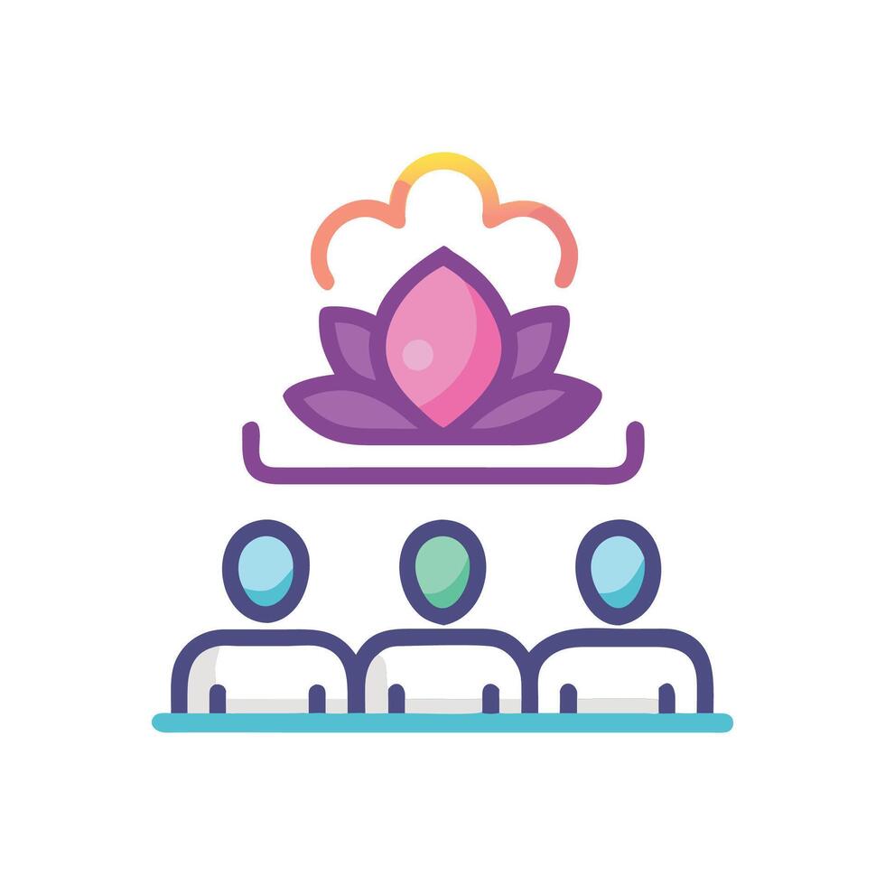 Interactive Meditation Class Icon for Engagement vector