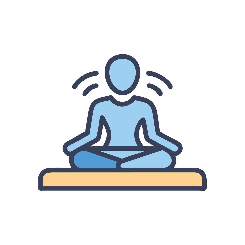 Modern Meditation Class Icon for Mindfulness vector
