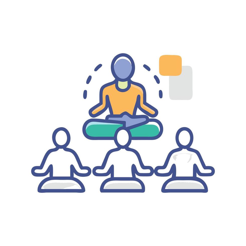 Creative Meditation Class Icon for Wellness vector