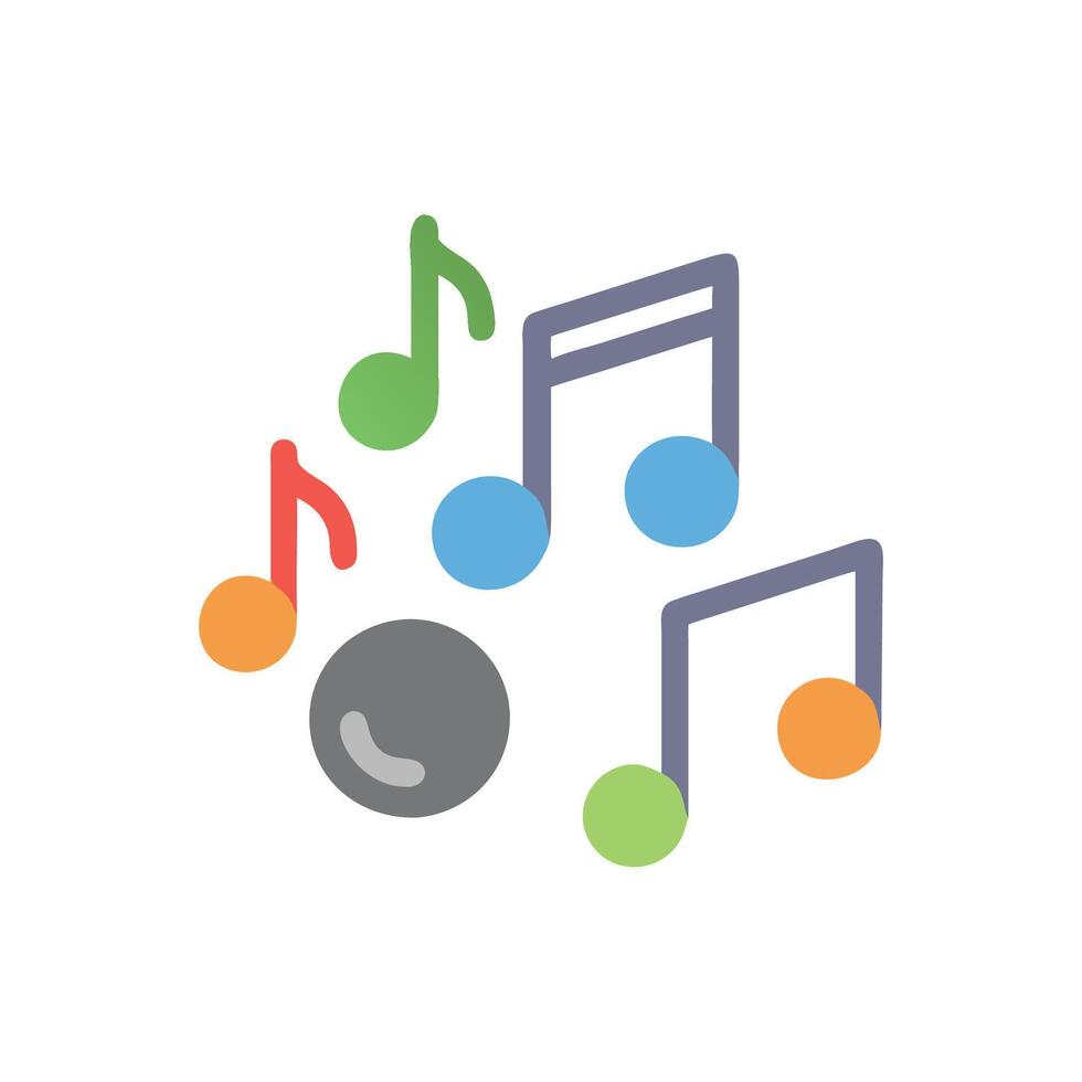 Interactive Music Notes Icon for Learning vector