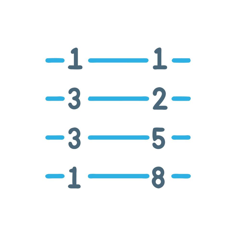 Number Line Icon for Math Education vector