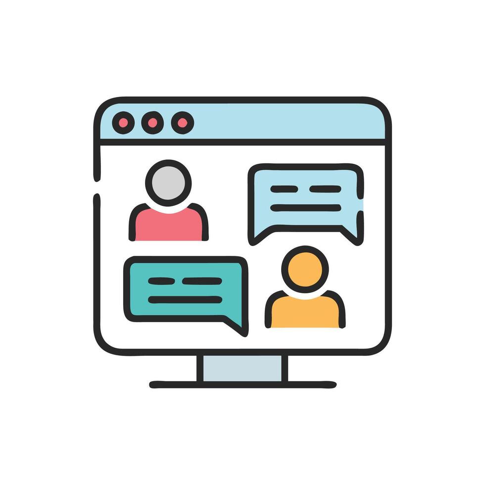 Innovative Online Forum Communication Symbol vector