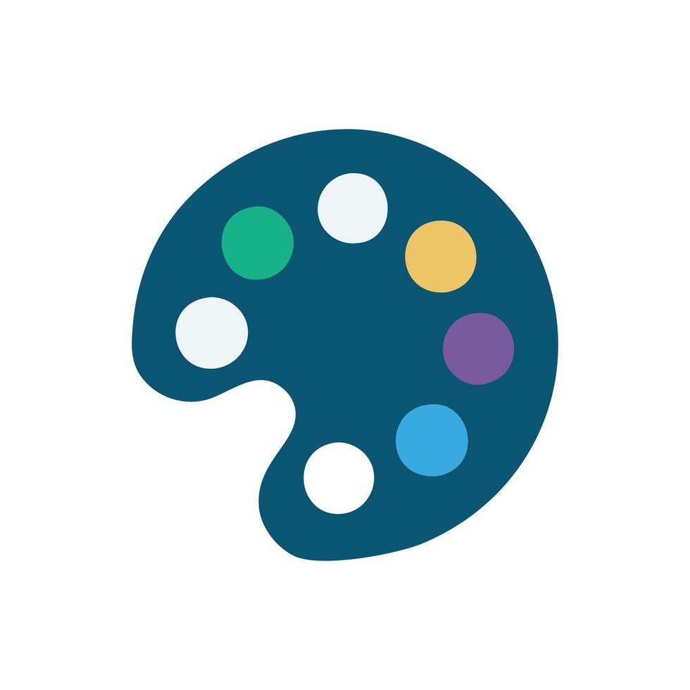 Stylish Paint Palette Icon Graphic vector