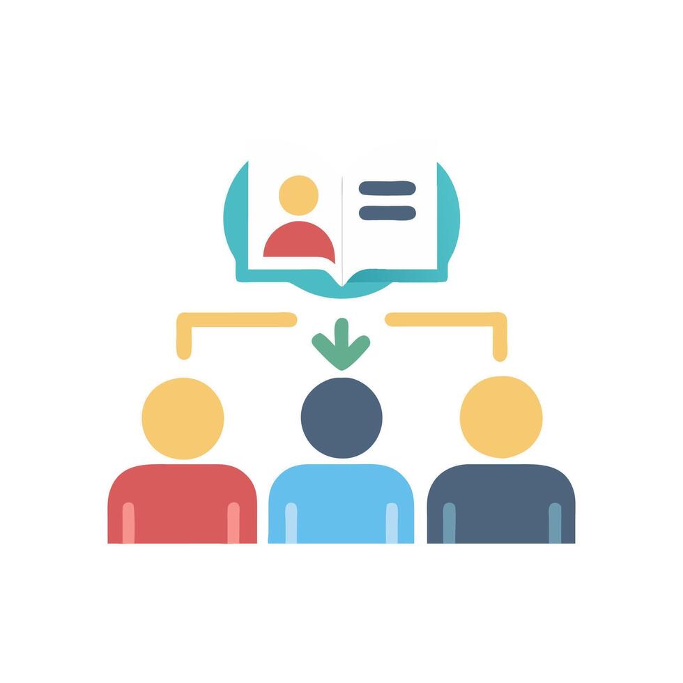 Collaborative Peer Learning Experience Icon vector