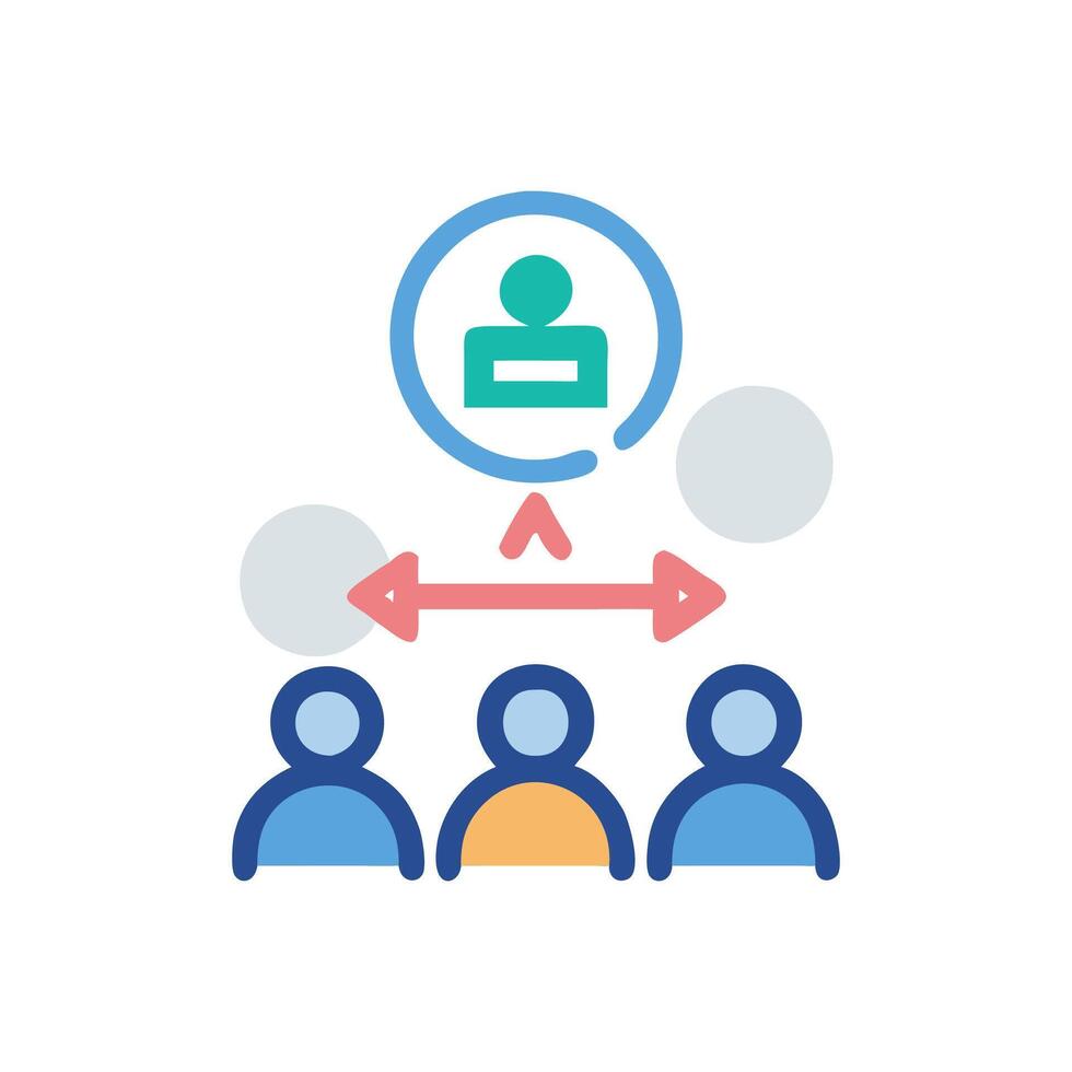 Unique Peer Learning Experience Design Icon vector