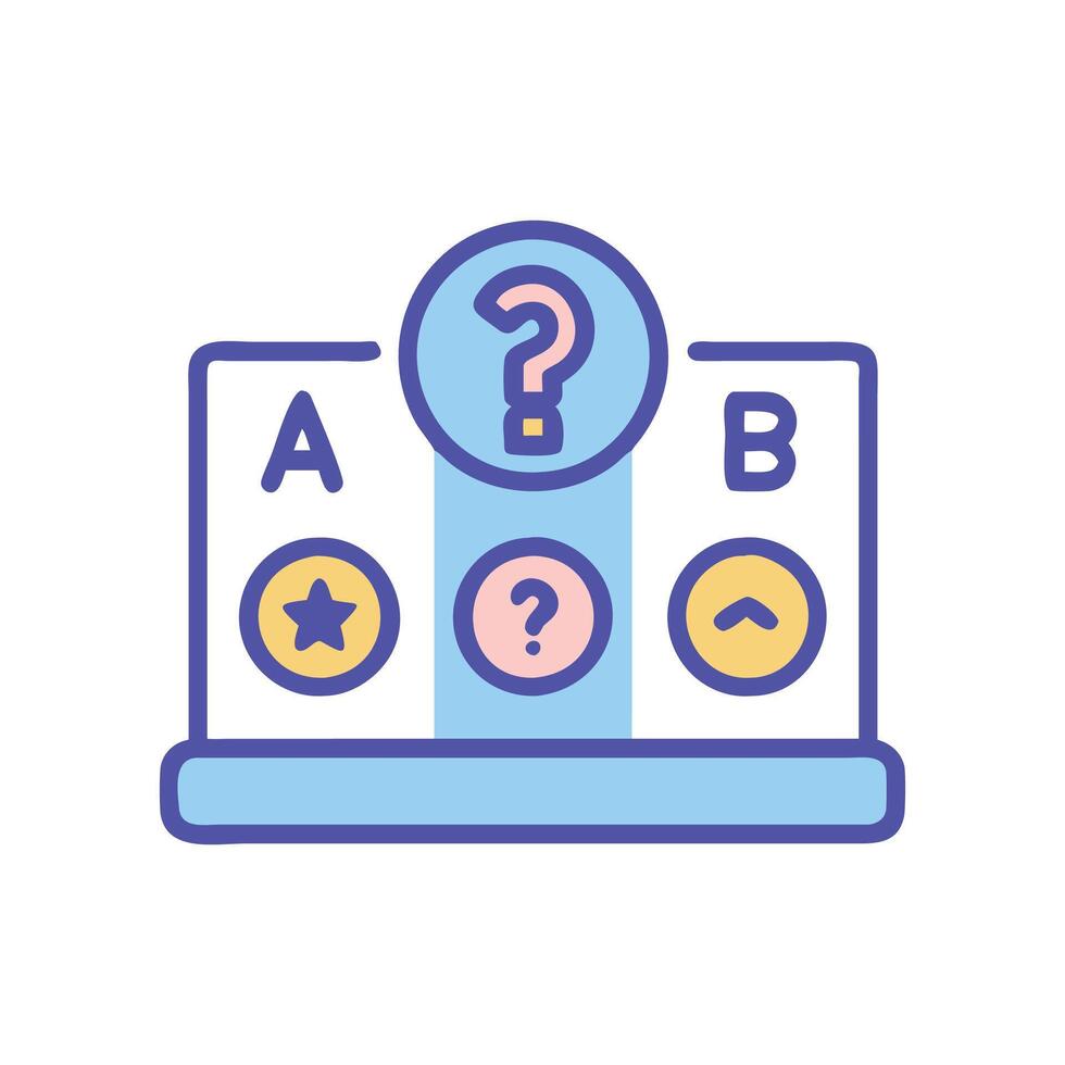 Fun Quiz Game Icon for Educational Use vector