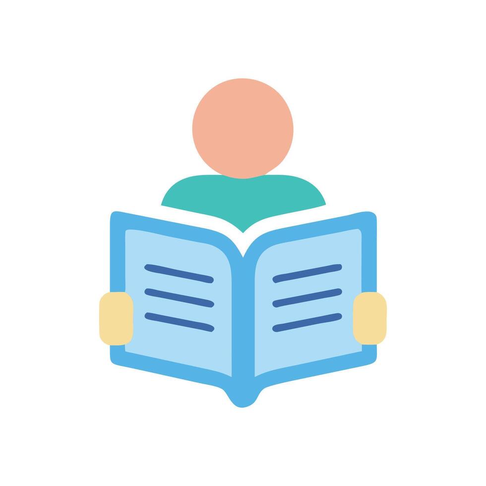 Colorful Reading Icon for Learning Tools vector