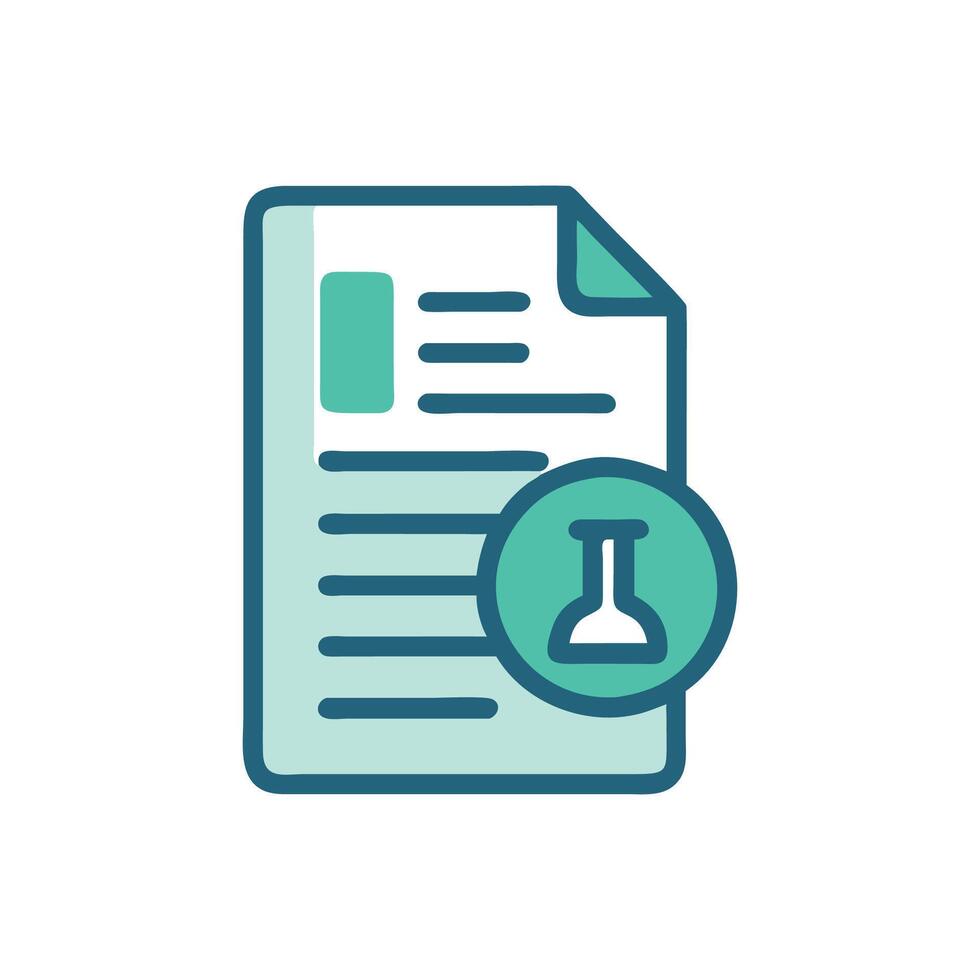 Colorful Research Paper Icon for Learning vector