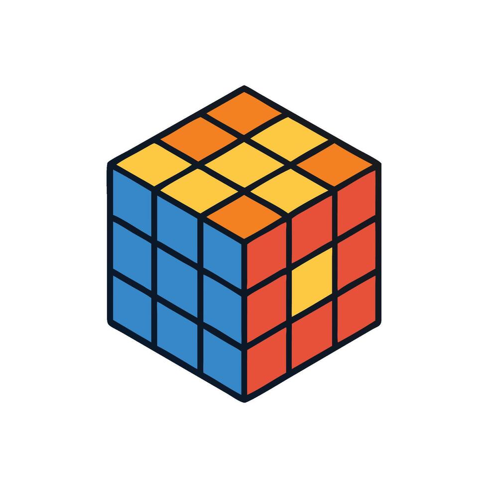 Exciting Rubiks Cube Icon for Puzzles vector