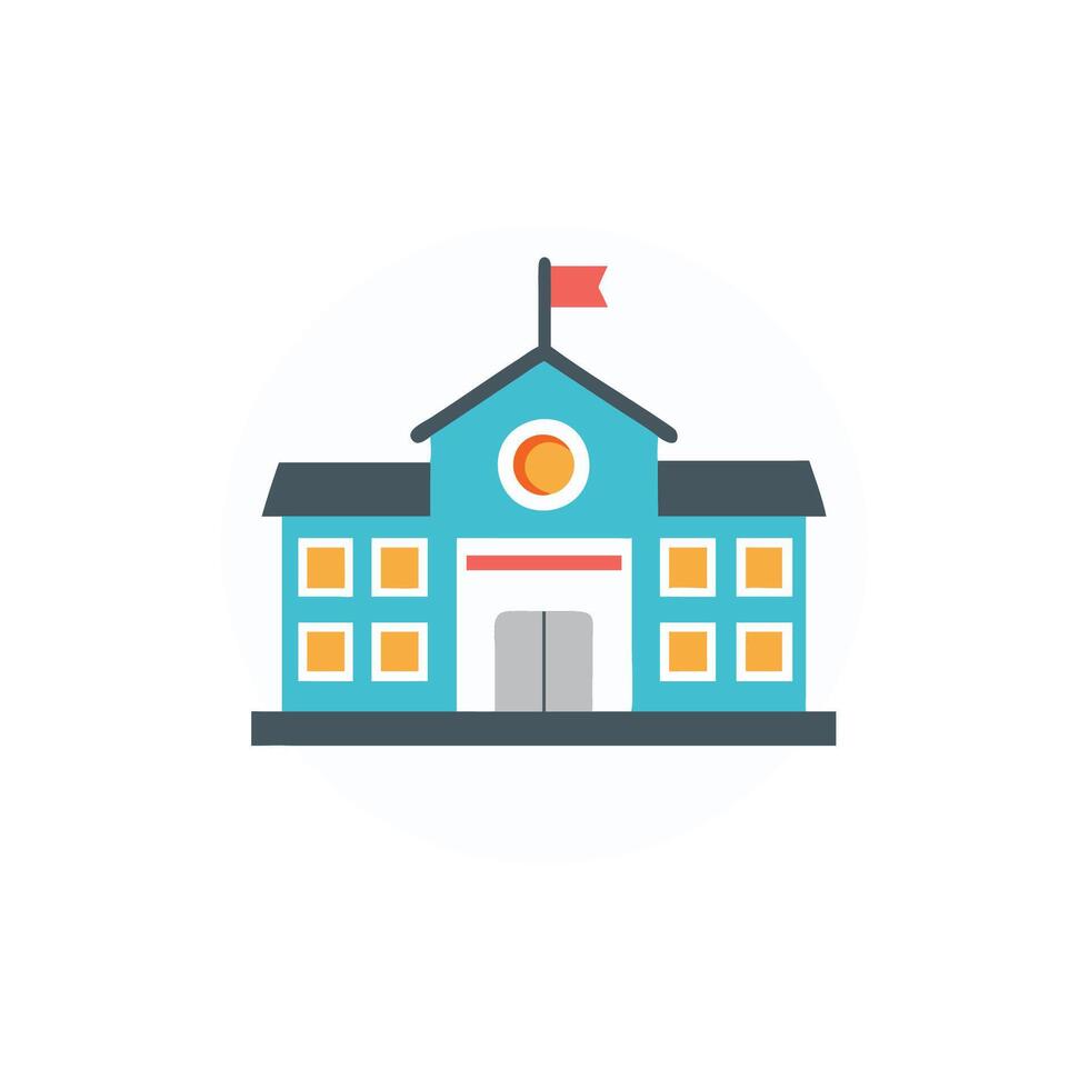 Creative School Building Icon for Academic Use vector