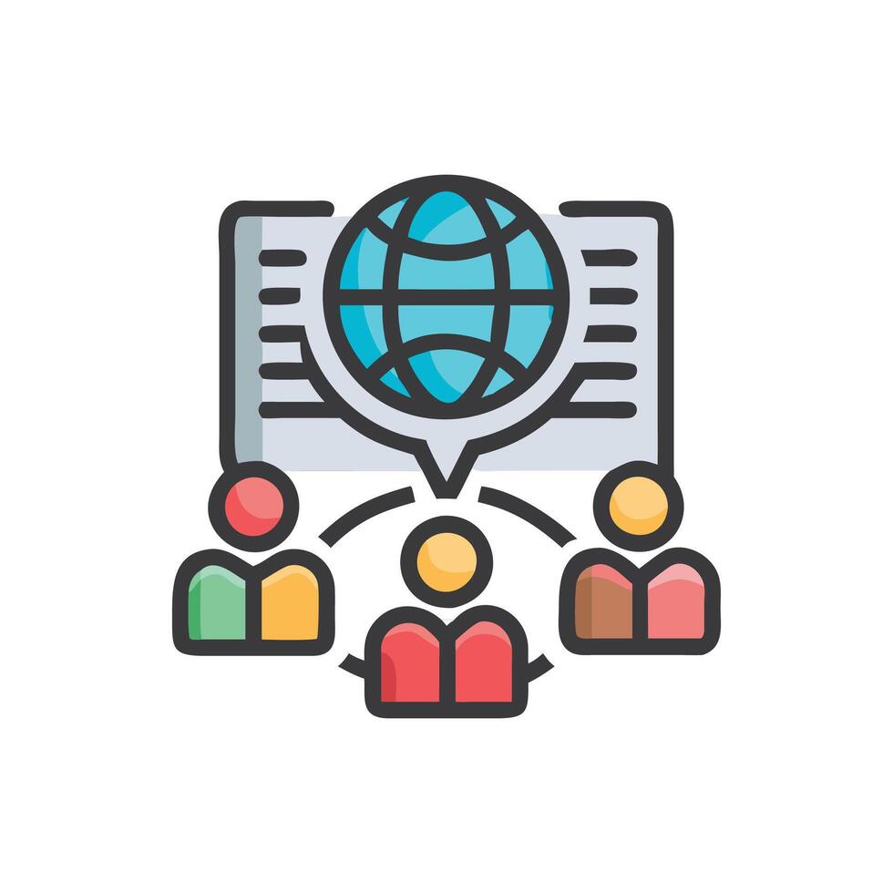 Creative Social Studies Icon for Educational Activities vector