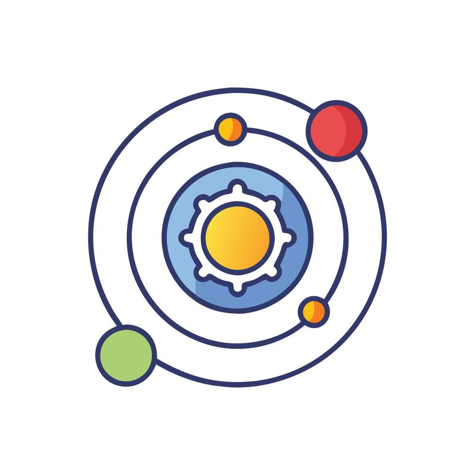 Dynamic Solar System Icon for Science Education vector