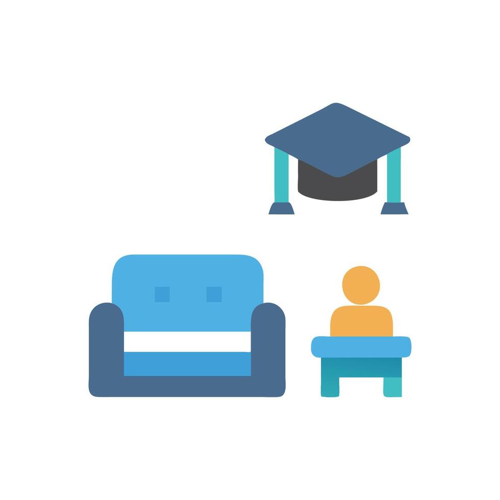 Colorful Student Lounge Icon for Relaxation vector